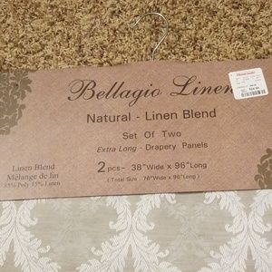Bellagio Linen Accents Set Of Two Linen Silver Curtain Panels